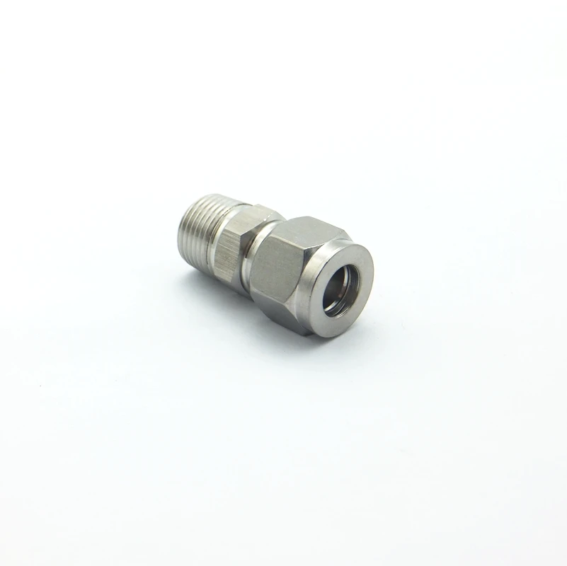 

304 Stainless Steel M6*1 Male Thread To 6mm Double Ferrule Tube Pipe Fitting Threaded Union Connector For Water Air Oil