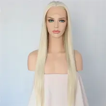 BeautyTown светлый блонд цвет термостойкий искусственный парик косплей маскарад синтетические кружева спереди вечерние парик для женщин
