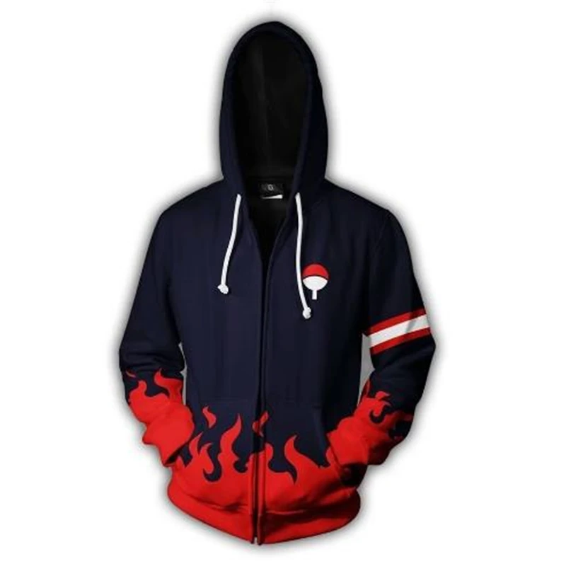 Anime Naruto COS Xiao Organization Uchiha 3D Printing Zipper Hooded Multi-Color Optional Jacket For Men And Women