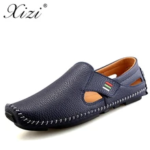 

Xizi Men's Summer Handmade Casual Genuine Leather Shoes comfortable Shoes Sneaker Driving Boat Flats Breathable Shoes Big Size