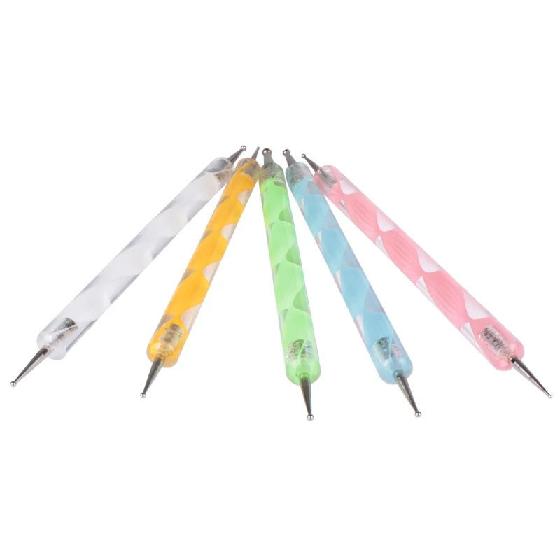 

5PCS 2Way Marbleizing Dotting Manicure Tools Painting Pen Nail Art Paint HJL2017