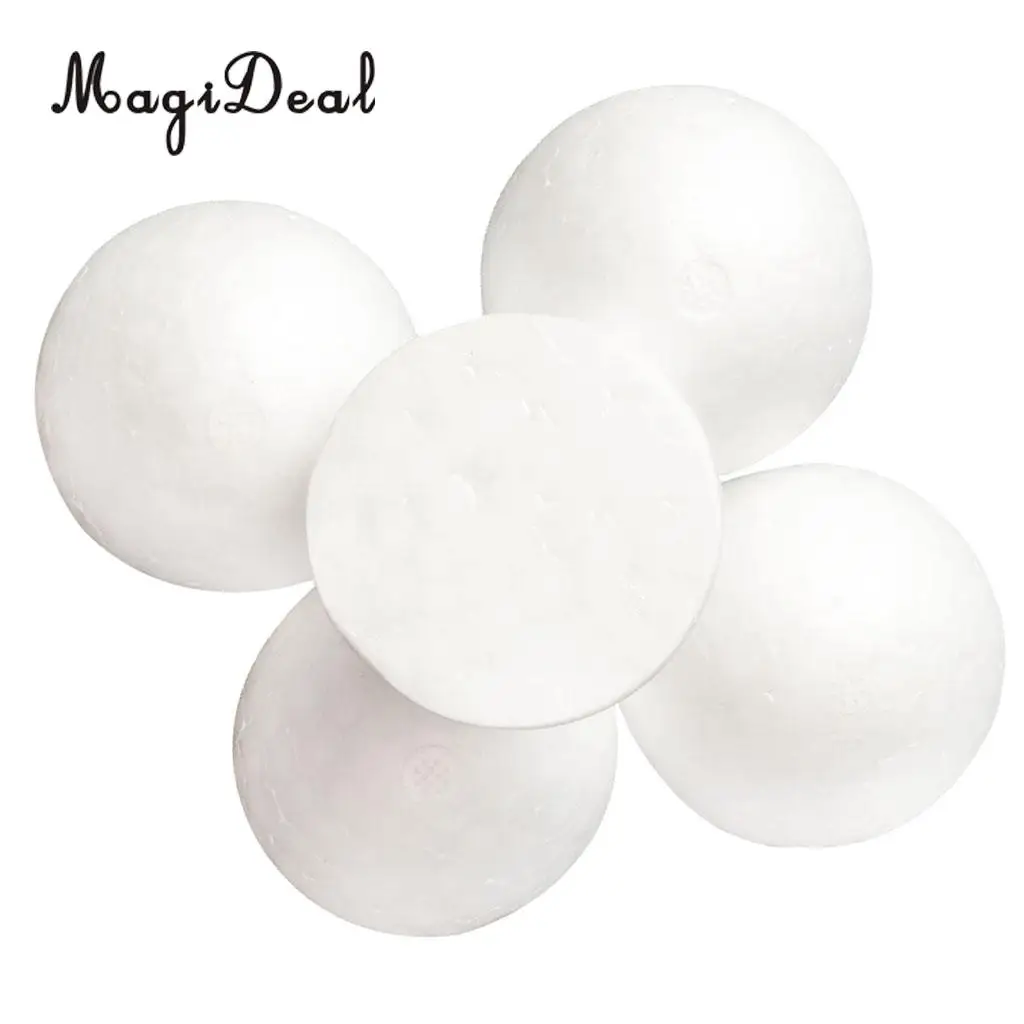 MagiDeal 5 Pieces Half Round Solid Polystyrene Foam Balls for Christmas Decoration Modelling Kids Craft 120mm Tree Ornament