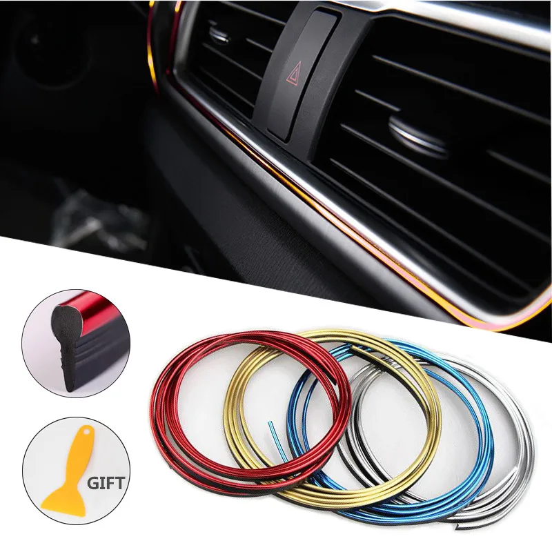 

5M Cars Interior Decoration Strips Moulding Trim Dashboard Door Edge Universal For Car Auto Accessories In Car Styling