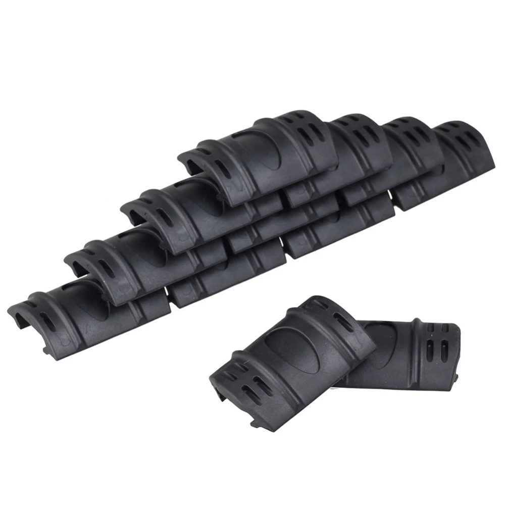 

12 pcs a Lot Quad Rail Rubber Covers Picatinny Rail Cover Tactical Rubber Rail Covers Hunting Accessories