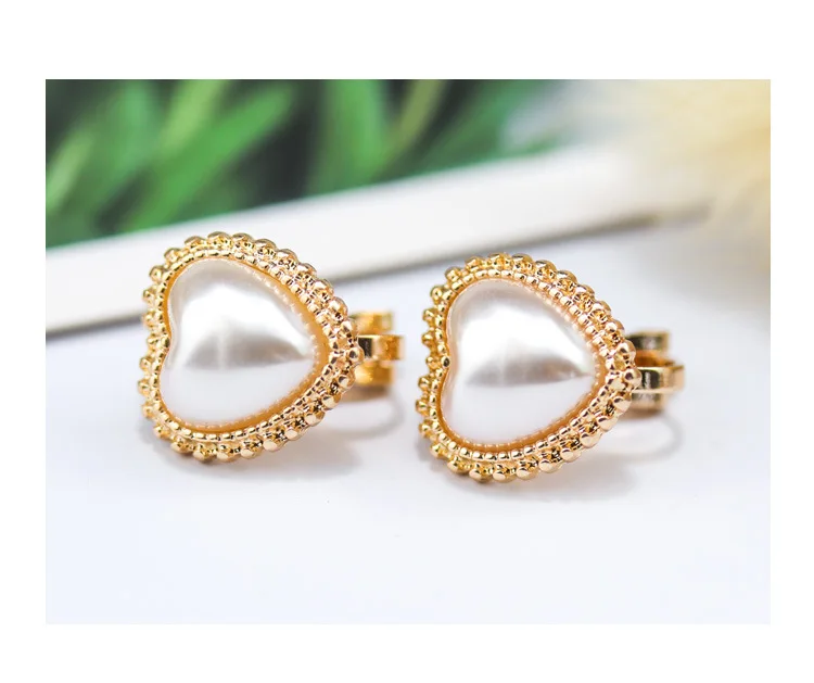 pearl heart Трендовые корейские темпераментные жемчужные Ушная клипса серьги без пирсинга милые серьги в форме сердца для женщин, девушек, для вечеринки, выпускного, свадьбы, подарок - Окраска металла: pearl heart
