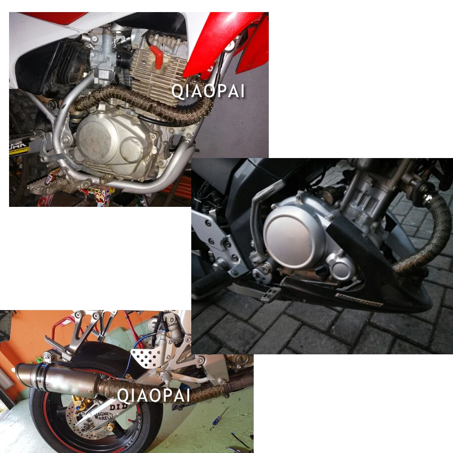 Motocicleta Escape 5 M * 2,5 cm Universal Escape MOTO Escape Heat Shield cinta protectora de vidrio marrón turbo de fibra