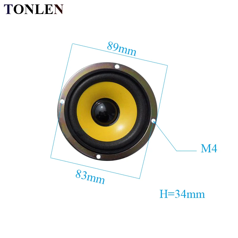 TONLEN 2 шт. 3 дюйма полный диапазон динамик 4 Ом 5 Вт мини стерео динамик s круглый DIY портативный аудио динамик s для Bluetooth динамик