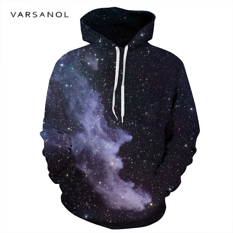 Varsanol Черный Звездное 3D Толстовки Для мужчин/wo мужчин печати кофты полиэстер с