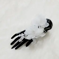 1 шт. элегантные кружевные ажурные Вязаные Короткие женские перчатки со стразами перчатки без пальцев аксессуары