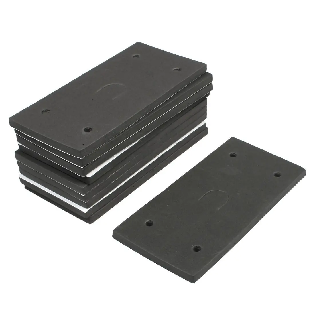 

10 Pcs Rectangle Adhesive Foam Replacement Sander Back Pad Mat Black