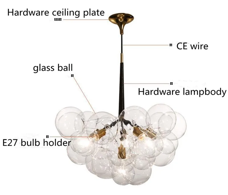 Подвесные светильники, современный скандинавский стеклянный шар, подвесной светильник, светодиодный светильник для ресторана, гостиной, столовой, домашнего освещения