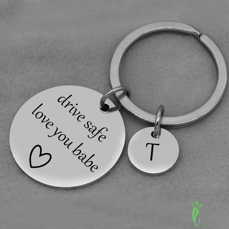 A Z 26 Начальная цепочка для ключей с надписью Drive Safe Love You Baby серия гравировкой