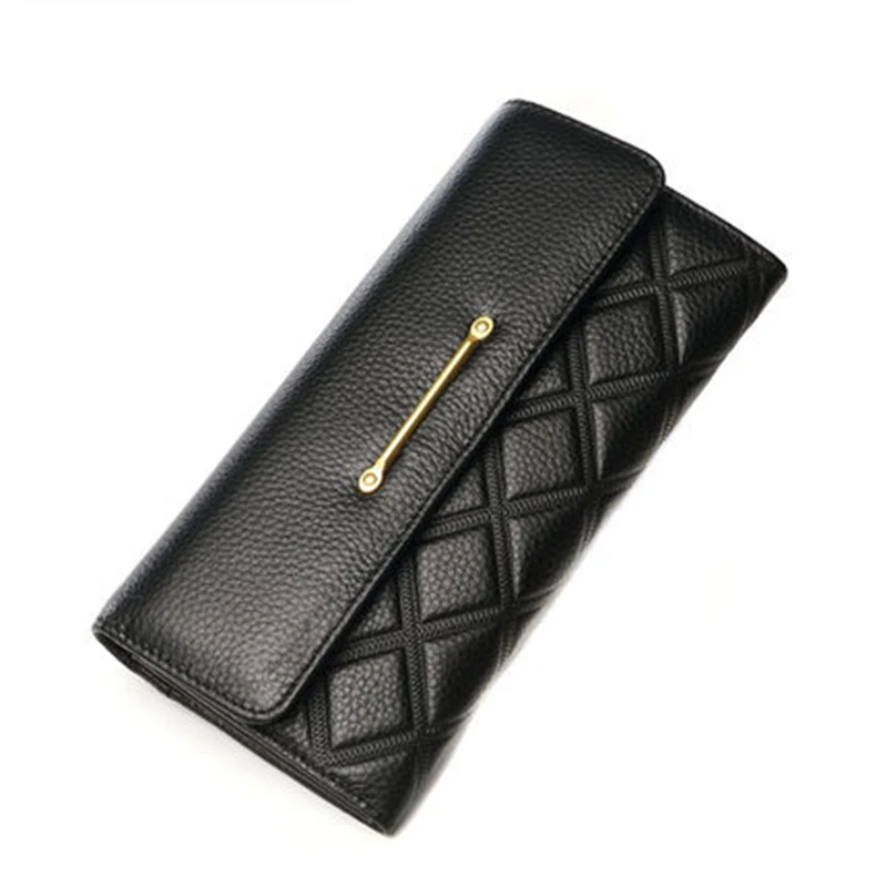 Женский кожаный кошелек длинный однотонный с принтом для вечеринок 2019|wallet clutch|hasp