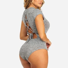 Бикини Для женщин купальник один шт Сексуальная купальная пляжная одежда женский Монокини купальные костюмы спинки Lace-Up Bodysuit