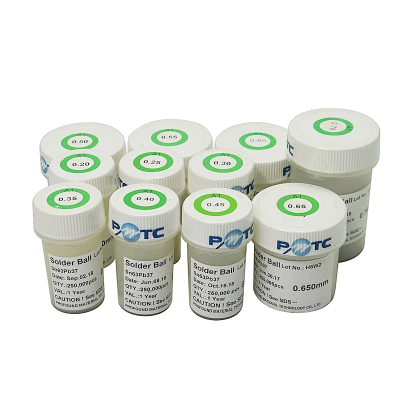

Different size PMTC soldering balls for rework soldering station can work with stencils 250K leaded tin solder balls
