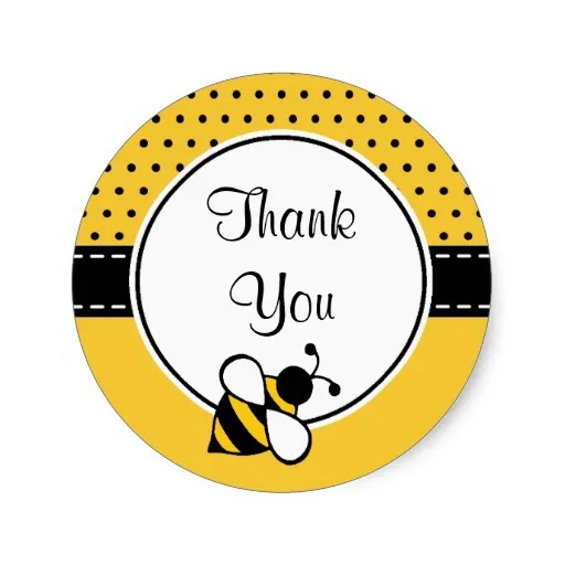 

3.8cm Bee Thank You Stickers