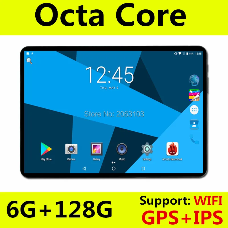 2019 новый 10 дюймов 3g 4 г LTE планшетный ПК Octa Core 6 ГБ оперативная память 64 Встроенная 1280*800 дюйм/сек, GPS 10,1 Планшеты Android 8,0 + подарки