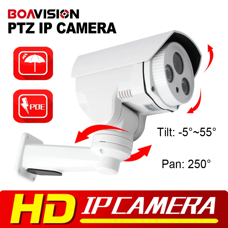  Mini 1.0MP PTZ Bullet IP Camera POE SD Card Slot 6mm Lens HD 720P Project NightVision IR 30M Outdoor Waterproof IR-CUT ONVIF P2P 