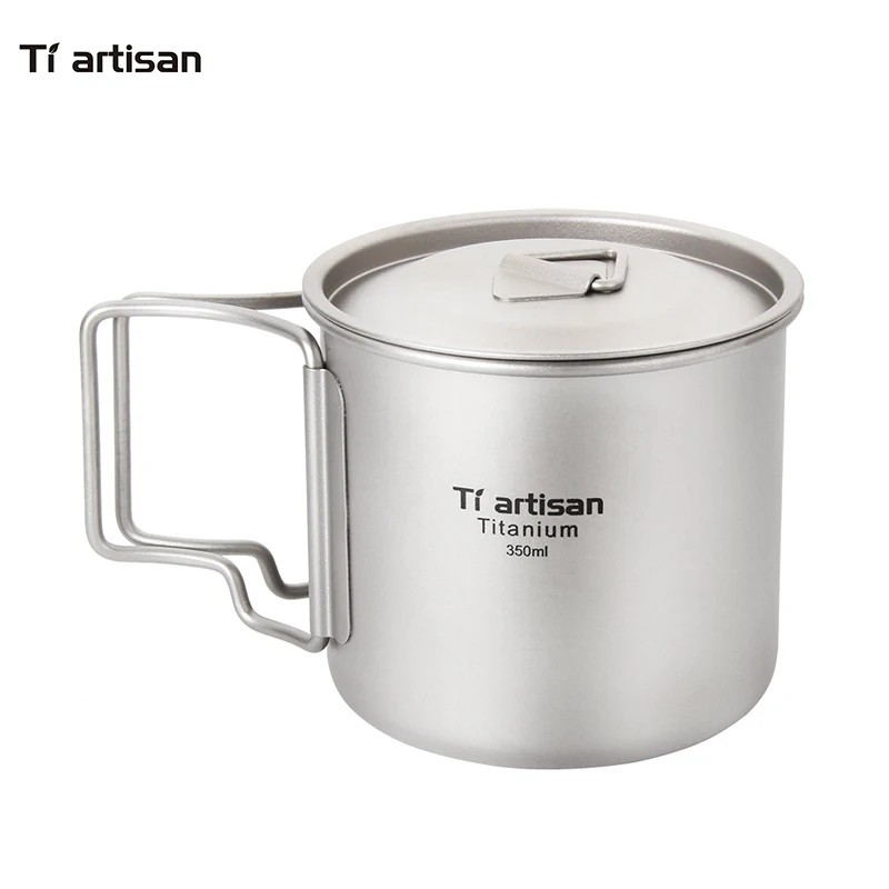 Чашка Tiartisan из чистого титана 350 мл Ультралегкая кофейная кружка для улицы
