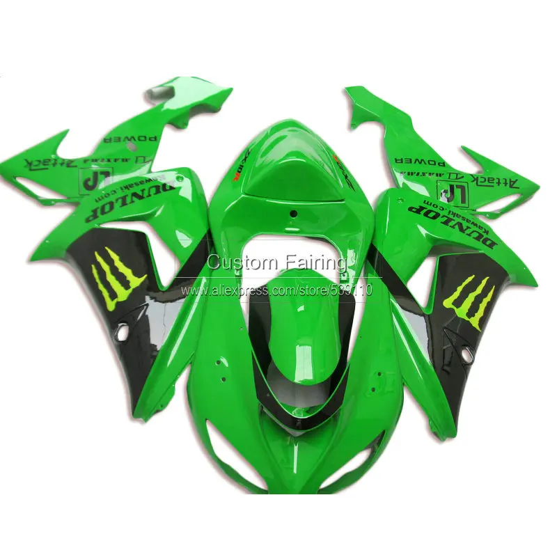 

ABS Fairing kits for Kawasaki ZX10R zx 10r 2007 2006 Ninja green scratch 07 06  fairing kit xl35