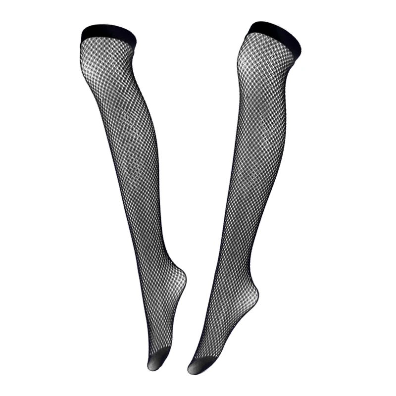 

Sexy Tight High Stockings Women Black Elasticity Fishnet Stockings Plus Size Hollow Out Transparent Mesh Stocking Netkousen