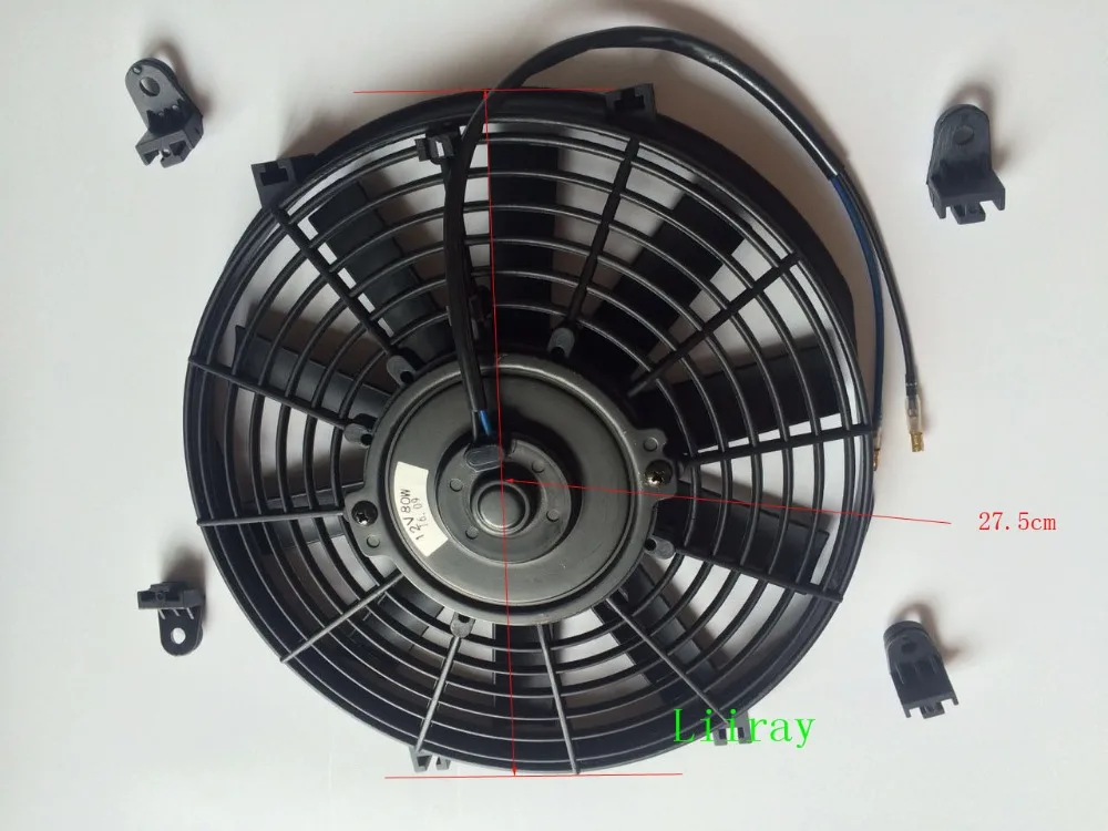 

10 inch universal auto ac electric fan 12v 80watt pull Inhalation fan with 10 straight blades