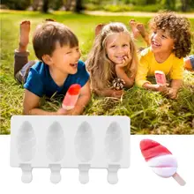 Белая овальная форма для мороженого, инновационная форма для домашнего мороженого DIY, силиконовая форма для мороженого, палочка от мороженого, палочка для леденца
