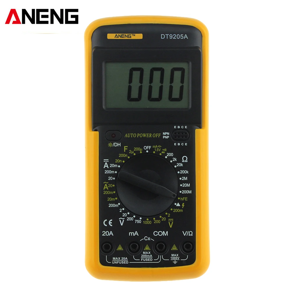 

1999 counts Portable Digital Multimeter AC/DC Voltage Current Resistance Capacitance Voltmeter Ammeter Multi Tester LCD Display
