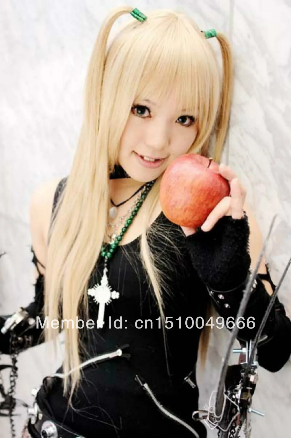 

FREE SHIP>>>HOT Sell! Death Note AMANE MISA Long Cosplay Wig Light Golden wig