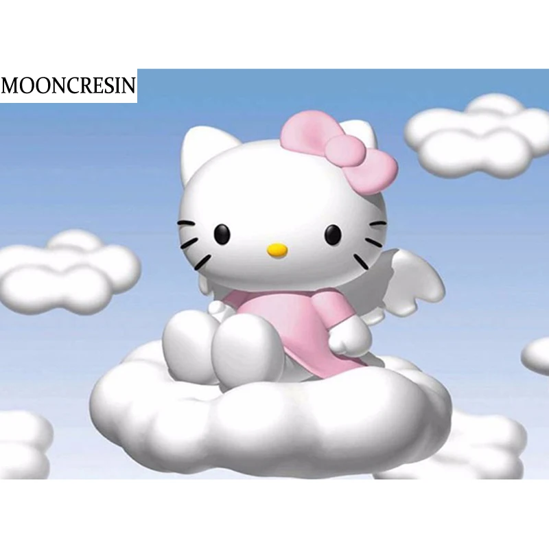 

MOONCRESIN 5D Diamond Painting Full Square Cartoon Hello Kitty Diy Diamond Embroidery Cross Stitch Mosaic Home Decor Baby Gift