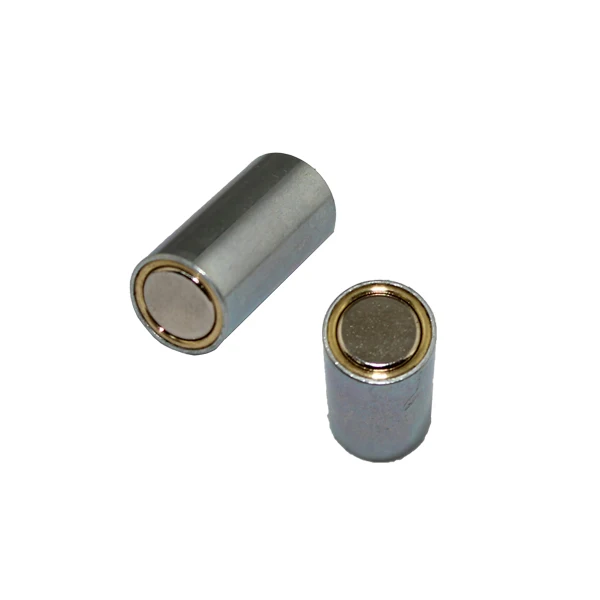D10x20mm cylinder round zinc plated monopole magnetic holder neodymium permanent pot magnet  (4)