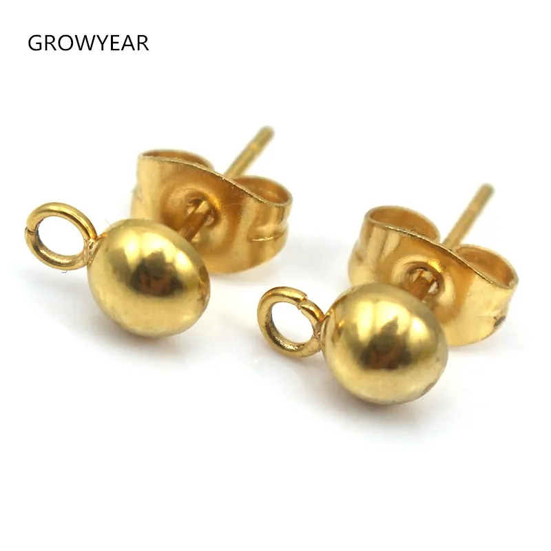 Gold Color Pin Stud Earrings Women Stainless Steel Jewelry Special