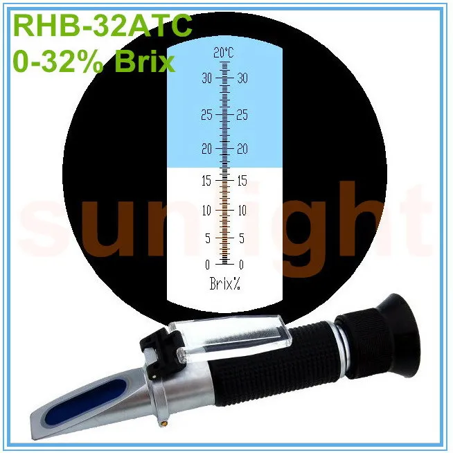 

Hot Sales RHB-32ATC 0-32% Brix Refractometer with Plastic Retail Box and Trackable Delivery Service