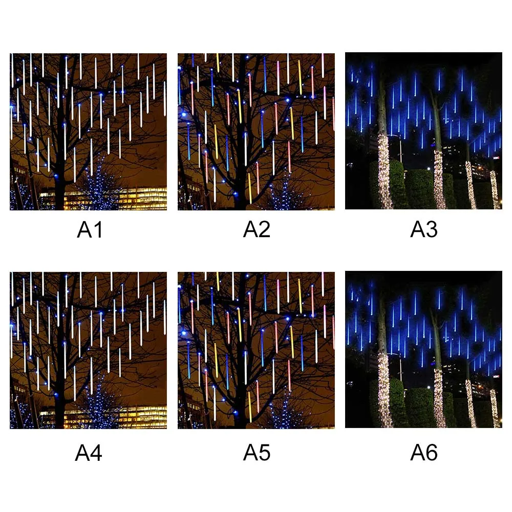 10-220 В водонепроницаемый Метеоритный дождь Дождь трубка светодиодный светильник Рождественский светильник Свадебные украшения сада