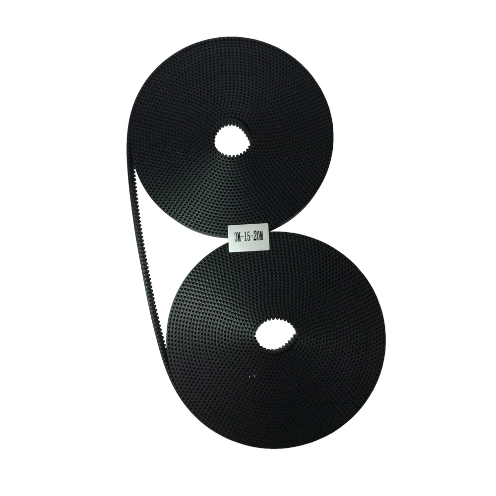 

3M 20 Meter Pitch 3mm Polyurethane with Steel Core Open Timing Belt Width 15mm Arc Tooth Belt Fit for 3M Timing Belt Pulley 16mm