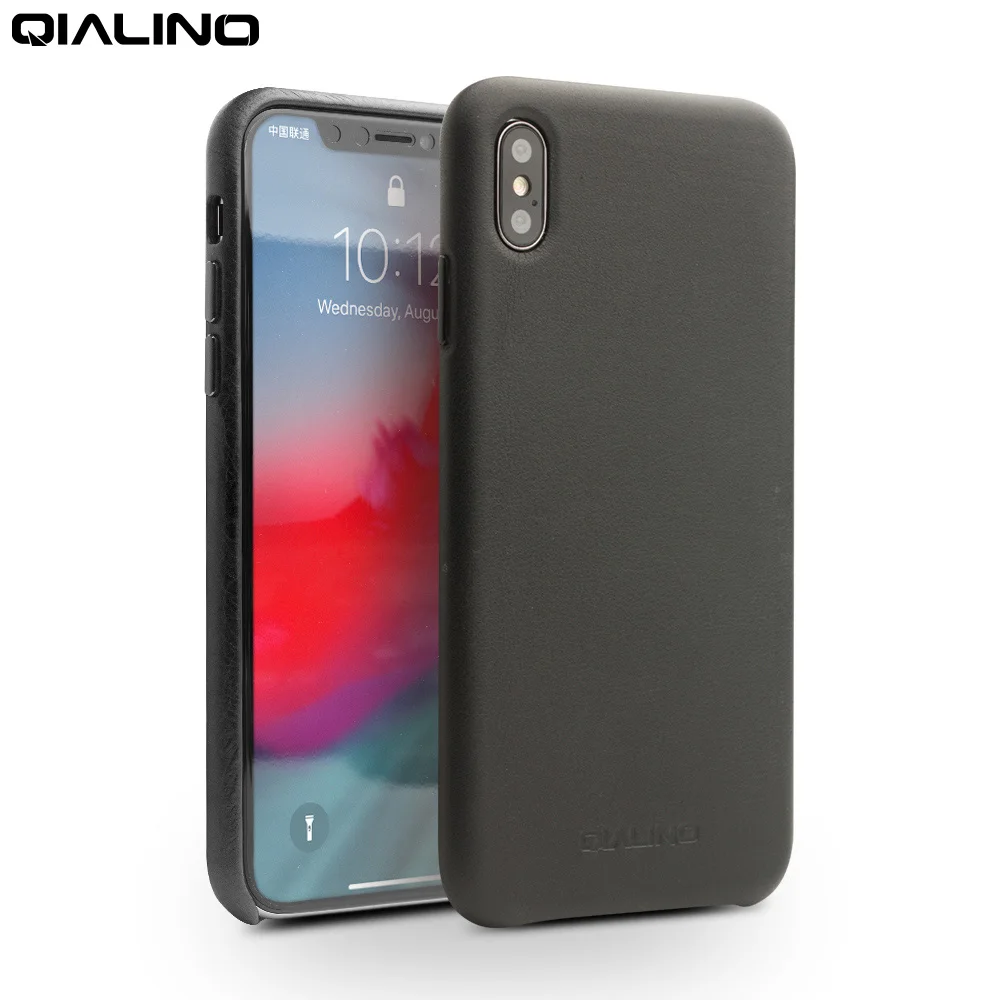 Чехол QIALINO из натуральной кожи в деловом стиле для Apple iPhone XS модный роскошный