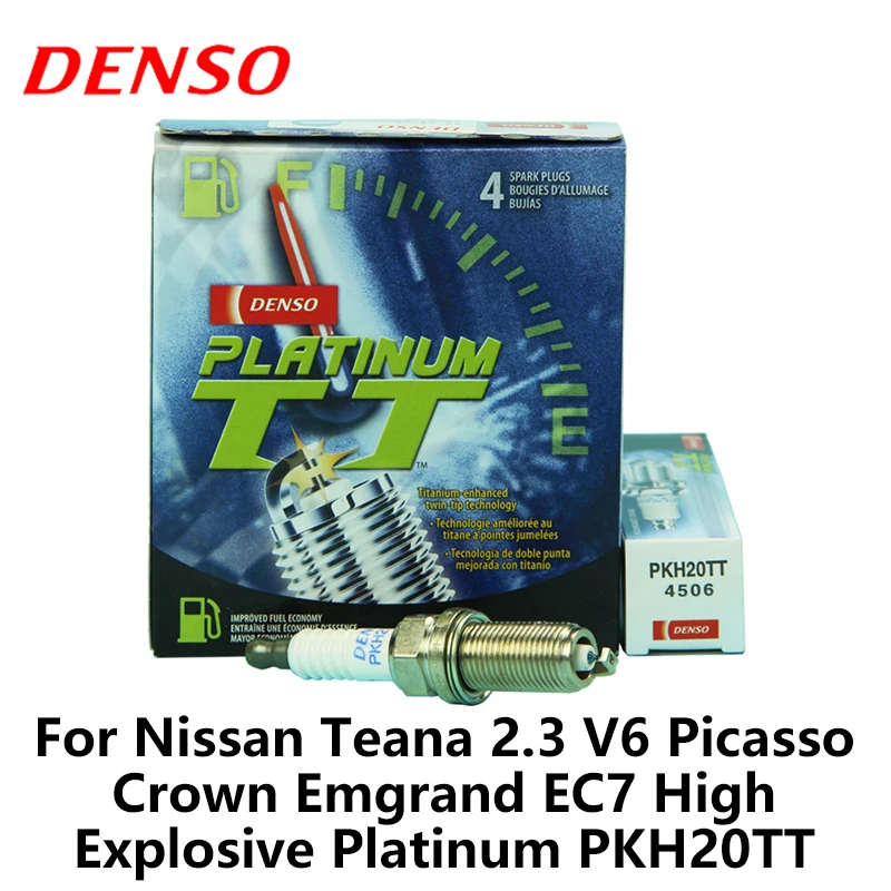 

DENSO Car Spark Plug For Nissan Teana 2.3 V6 Picasso 1.6L Crown 2.5/3.0 Emgrand EC7 High Explosive Platinum PKH20TT