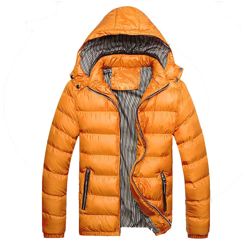Новое поступление зимние теплые парки Толстая теплая зимняя куртка Для мужчин Повседневное пальто Съемная шляпа верхняя одежда ветровка плюс Размеры K119 - Цвет: GOLDEN