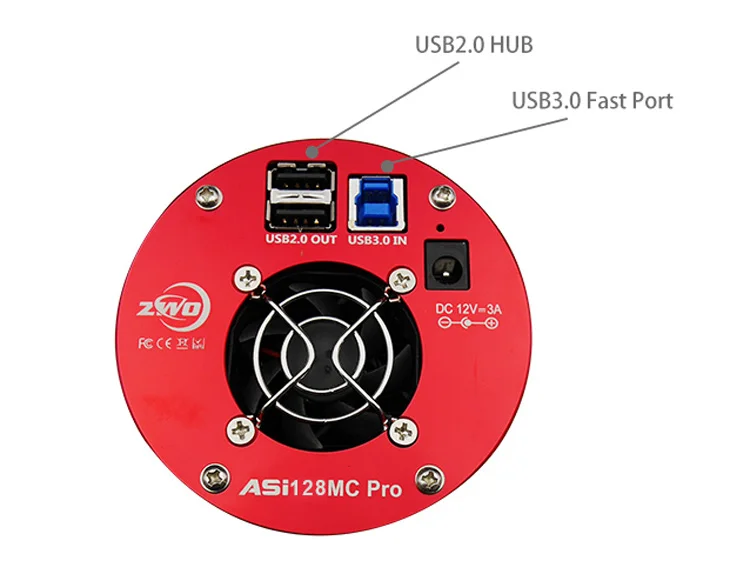 ASI128MC Pro цветная замороженная Астро камера ZWO полная Рамка USB3.0 с концентратором для глубокой фотосъемки