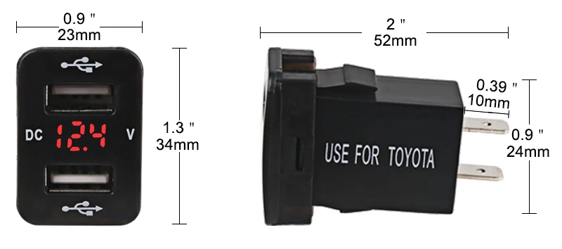 Urbanroad Dual USB Автомобильное зарядное устройство розетка вольтметр 4.2A 12V 24V Автомобильное зарядное устройство для телефона для TOYOTA