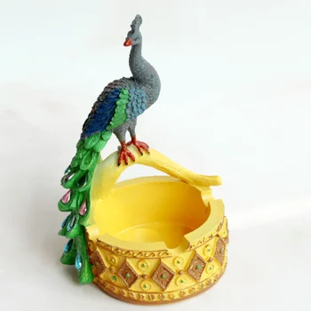 

Creative Peacock ashtray Southeast Asian style tea table decorations ornaments mini resin craft animal furnishings