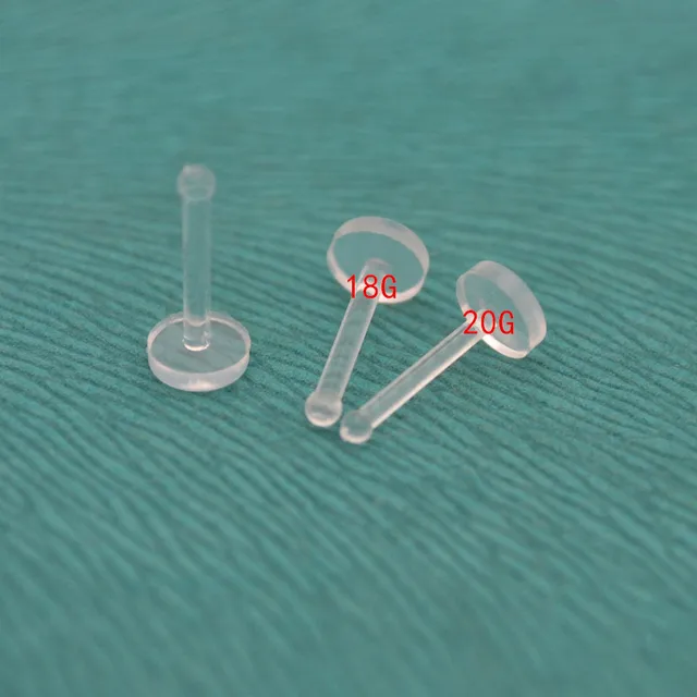Clear Nose Stud Retainers Hide Nose Piercing 0.8mm 1mm Flat Top