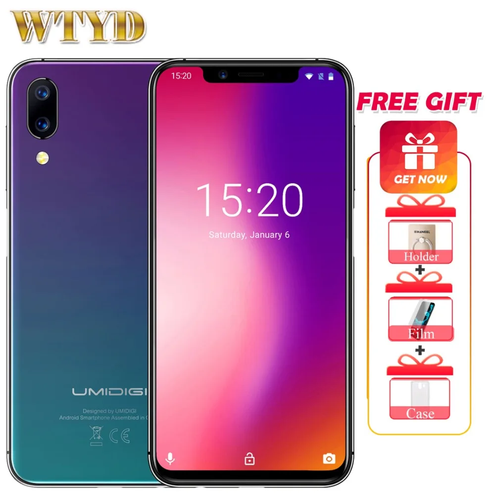 Umidigi ONE смартфон с 5 9 дюймовым дисплеем восьмиядерным процессором Helio P23 ОЗУ 4 Гб