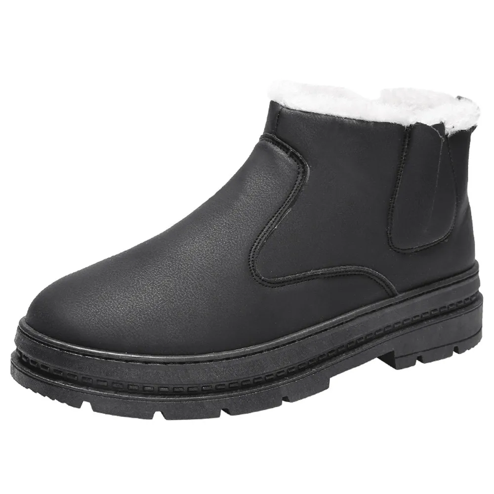 

SAGACE Winter men's casual work adult safety sneakers snow boots high to help men's shoes plus velvet fashion platform shoes