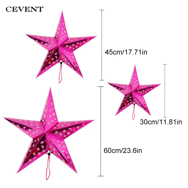 CEVENT 1 шт. 30/45/60 см 3D Star висячие украшения с рисунком пятиконечной Бумага абажур