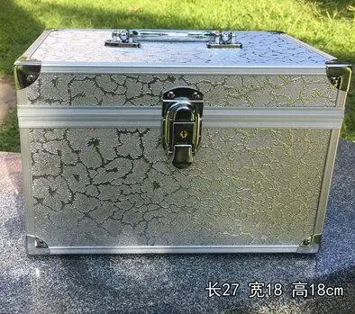 27cm Профессиональный алюминиевый сплав Make up Box "Бабочки" макияж Чехол Красота чехол косметичка Multi яруса Блокируемая коробка для ювелирных изделий - Цвет: 27cm