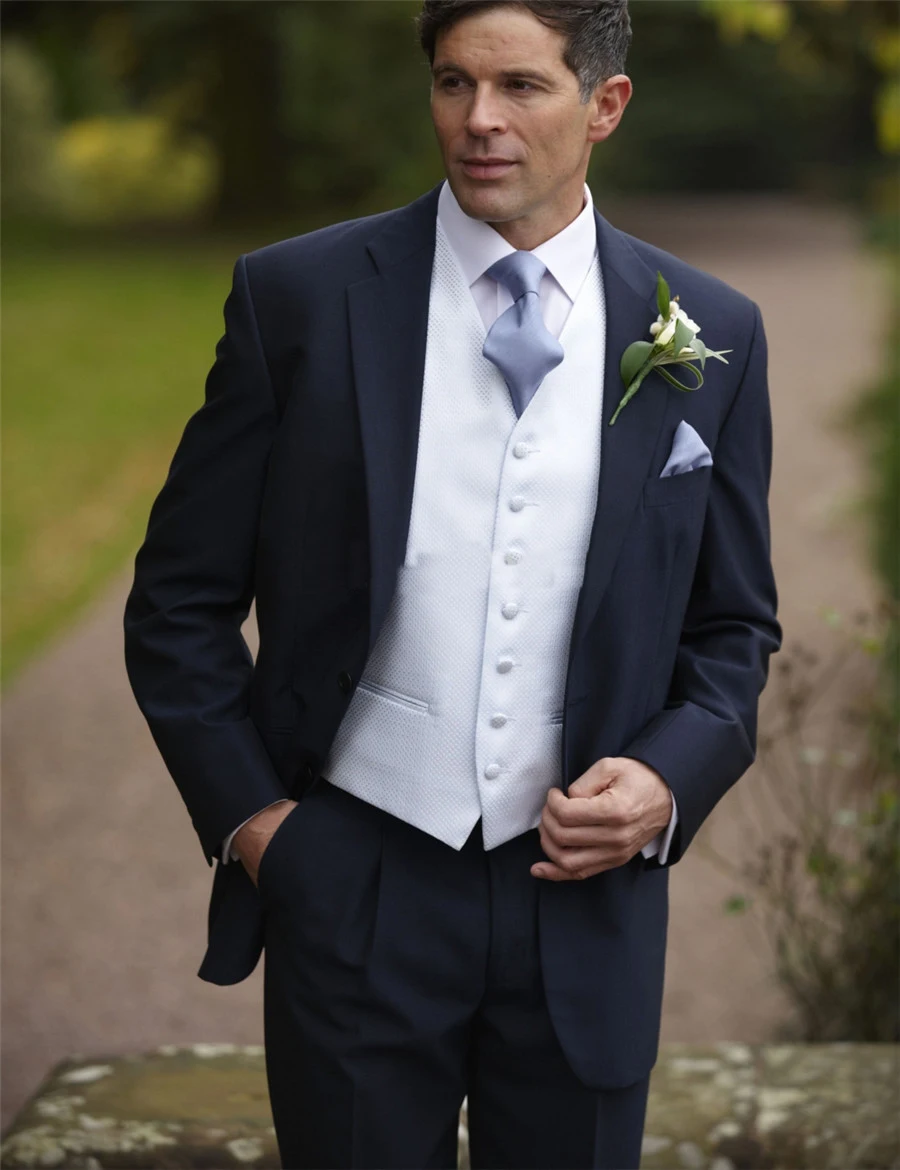 Marineblauw Heren Pakken Kostuum Homme Blazer Mannen Slim Fit