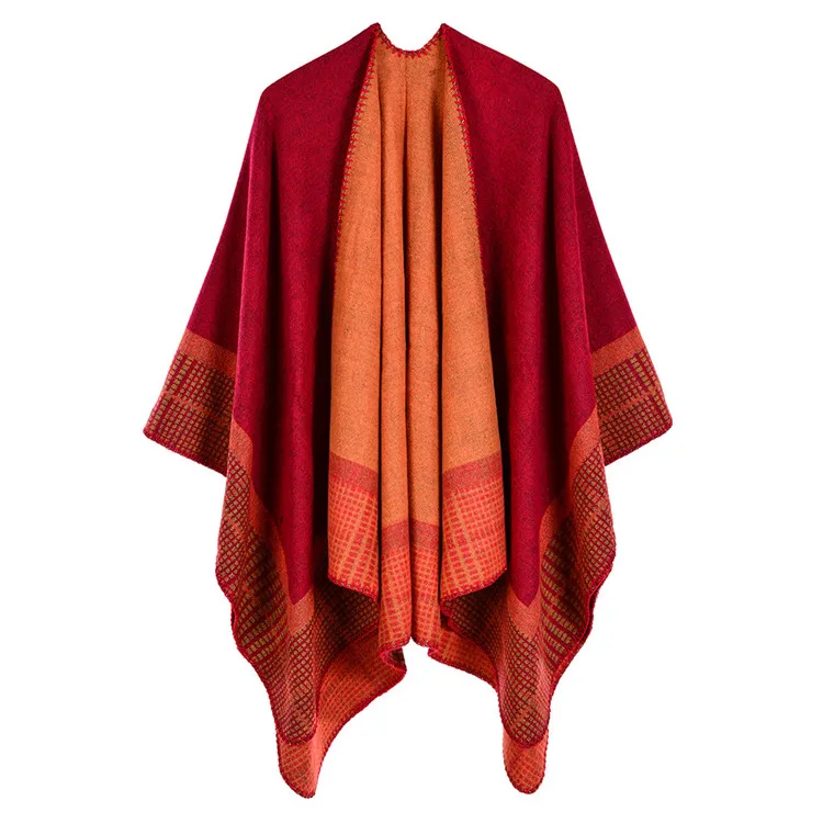 TagerWilen, роскошный бренд, женский зимний шарф, теплая шаль, маленькое квадратное одеяло, вязаная накидка, Кашемировое пончо, накидки 165 - Цвет: 4