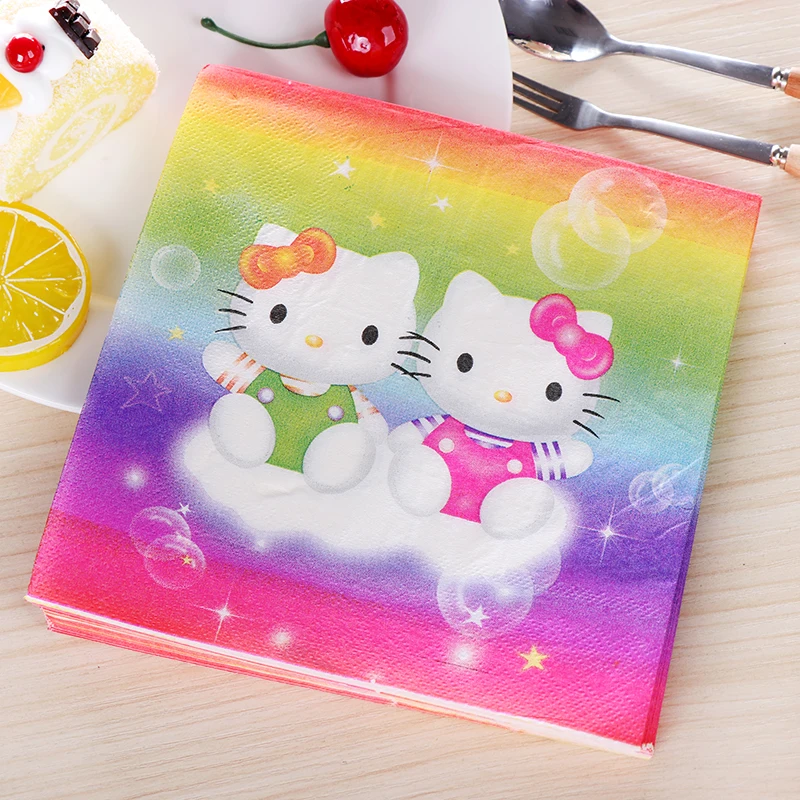 

20 Vintage table napkins paper tissue cute animal love cat kitty printed decoupage wedding hotel party Christmas home decor