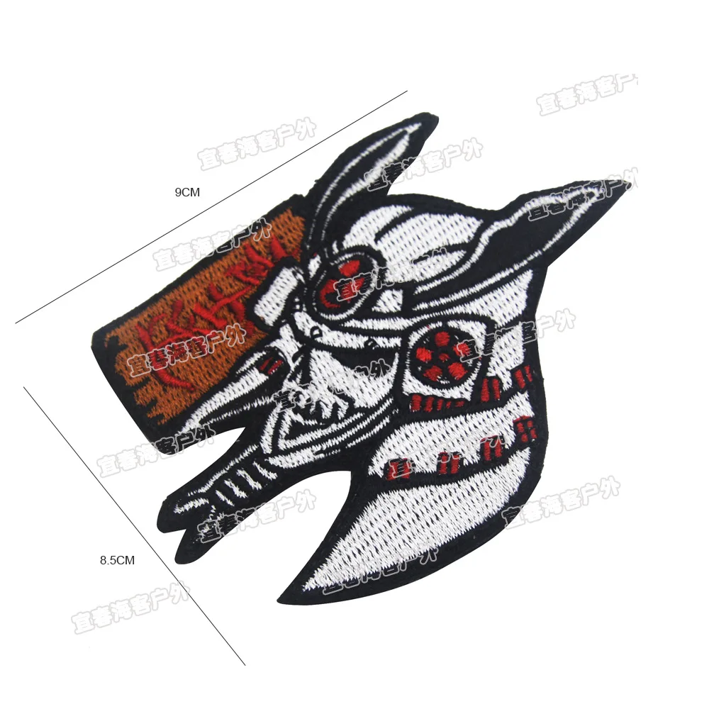 

Japan samurai master Soldier Embroidery Patches Badges Emblem 9*8.3CM Accessory Hoop and Loop Tactical Morale